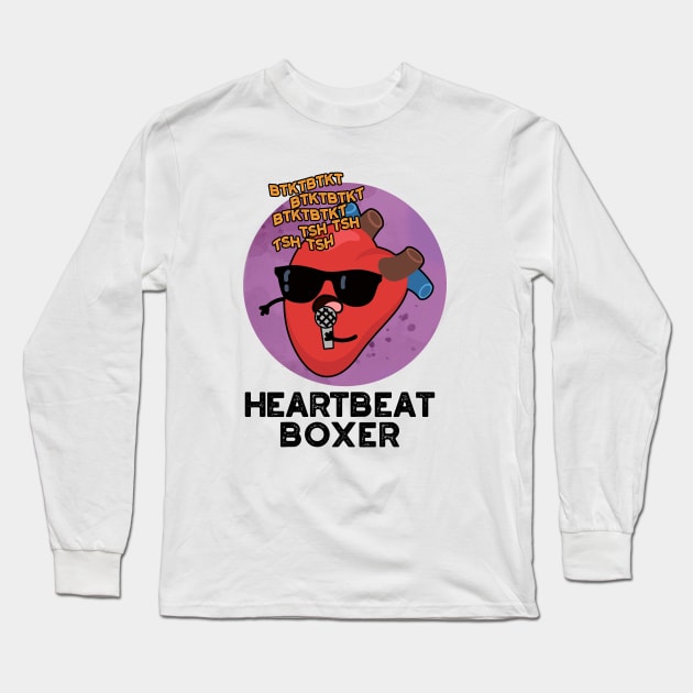 Heartbeat Boxer Cute Music Heart Pun Long Sleeve T-Shirt by punnybone